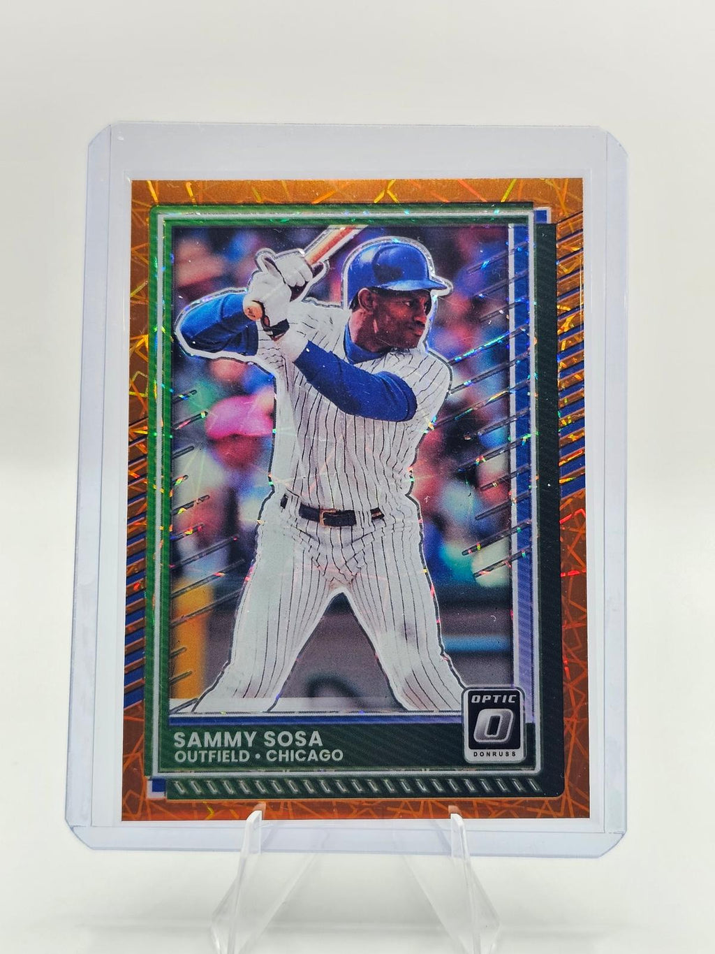2025 Panini Donruss Optic #84 Sammy Sosa Orange Velocity Prizm