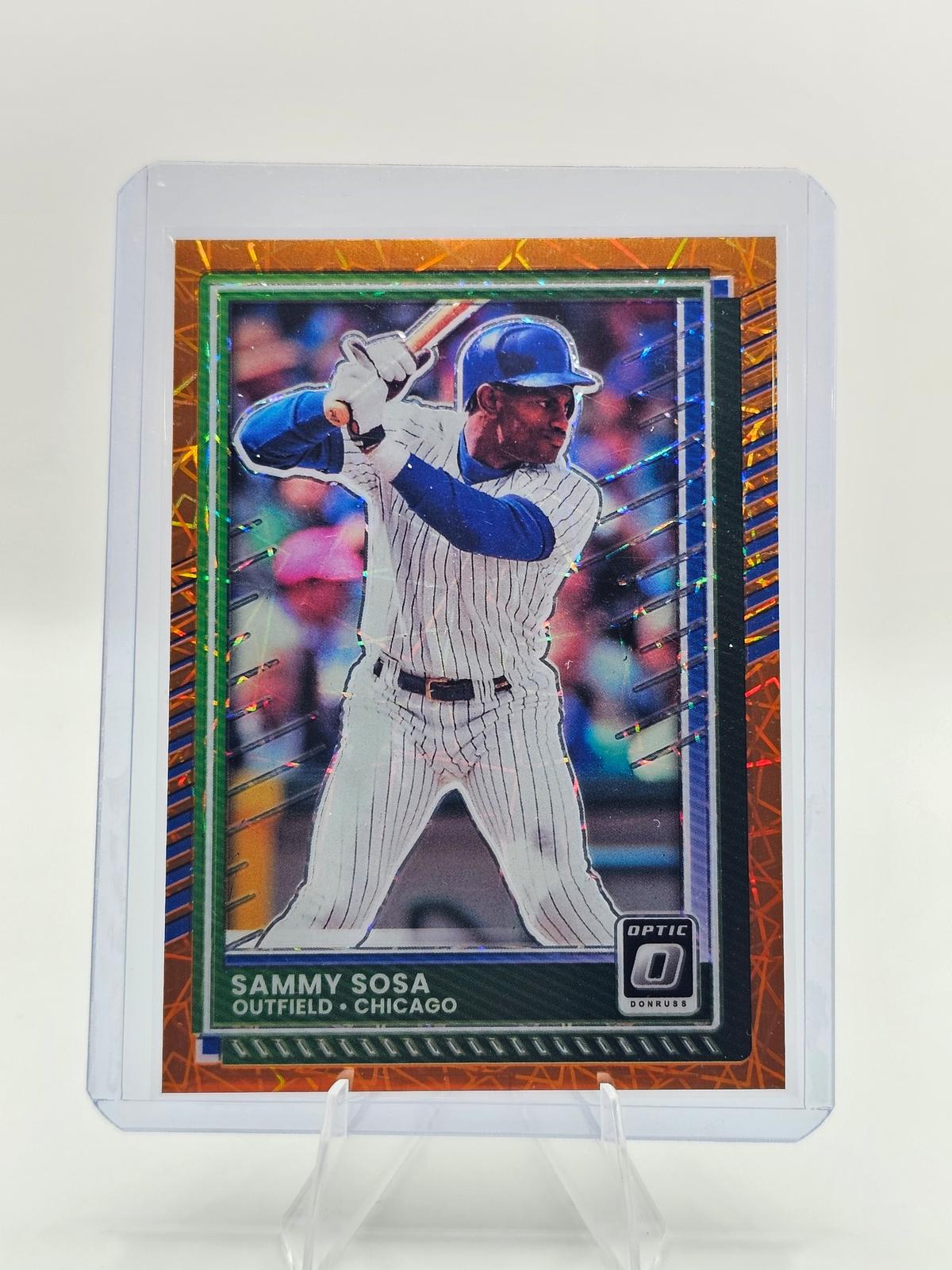 2025 Panini Donruss Optic #84 Sammy Sosa Orange Velocity Prizm