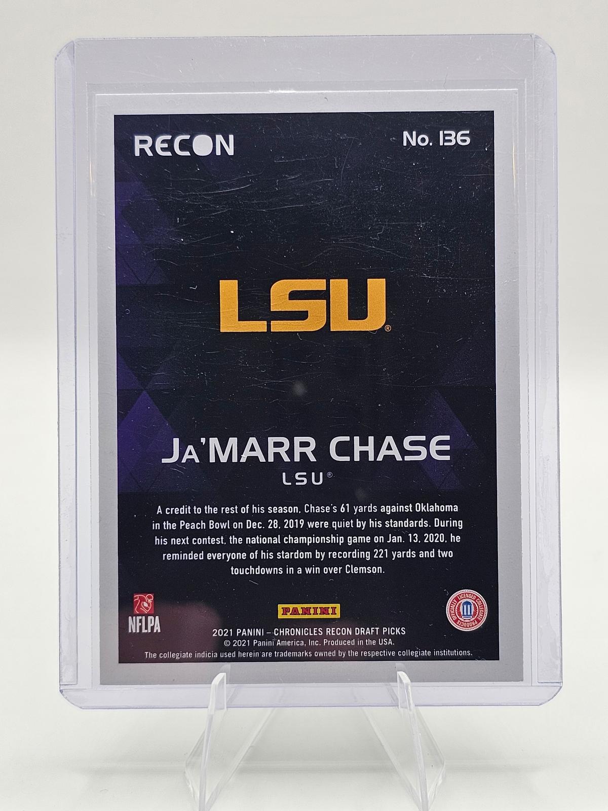 2021 Panini Chronicles Draft Picks #136 Ja'Marr Chase