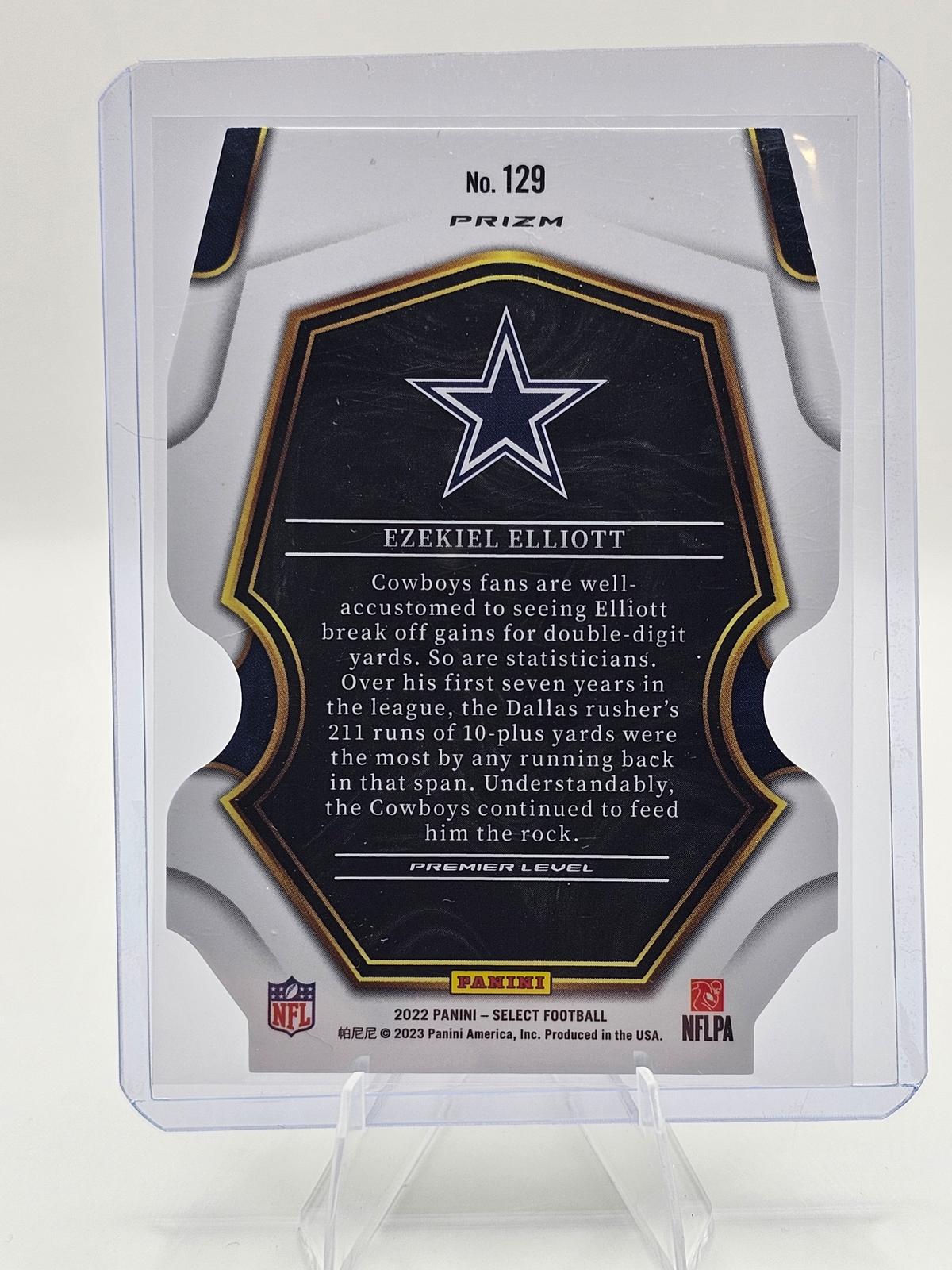 2022 Panini Select #129 Ezekiel Elliott Premier Level Silver Prizm